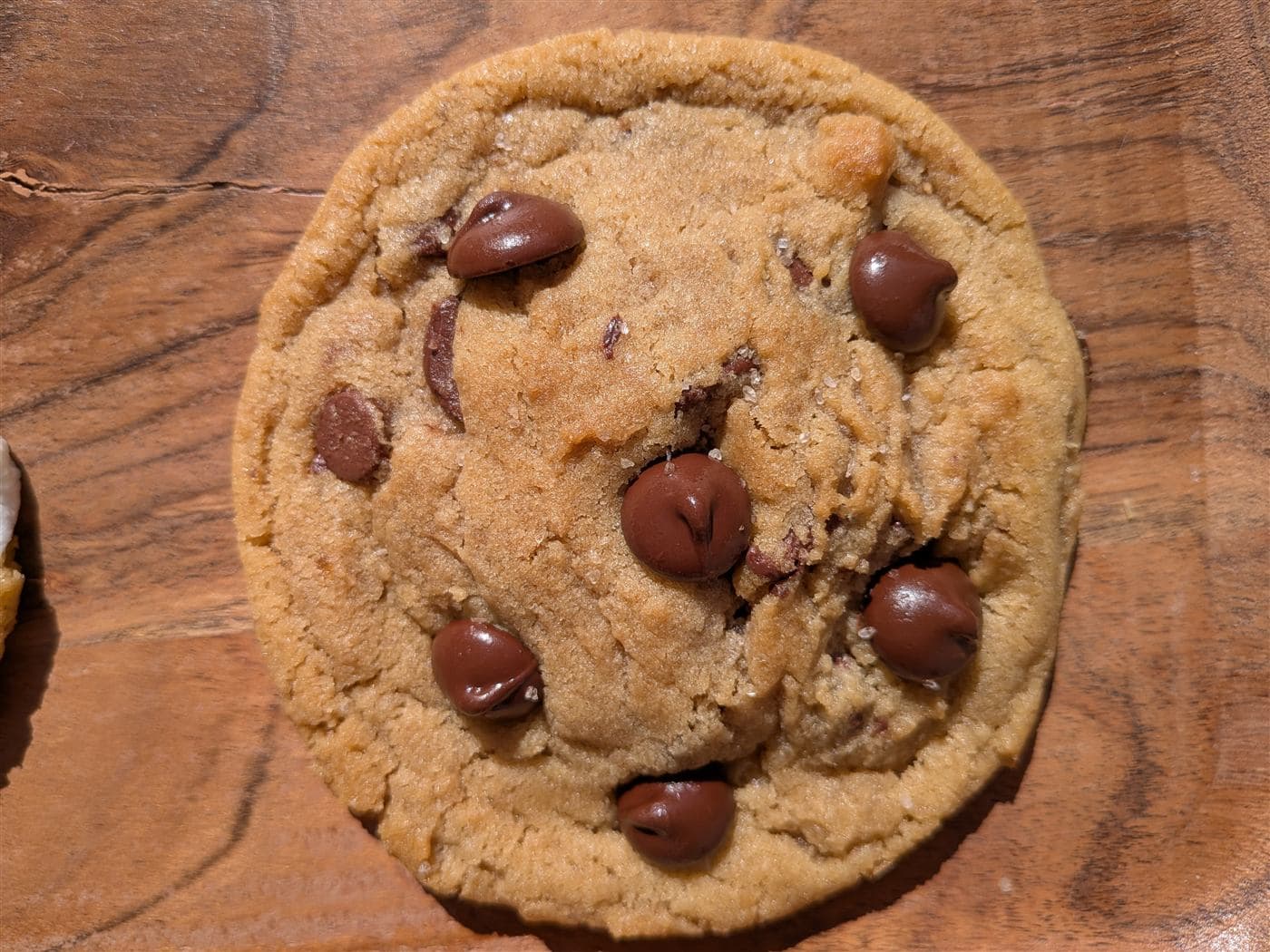 Browned butter chocolate chunk cookie close-up