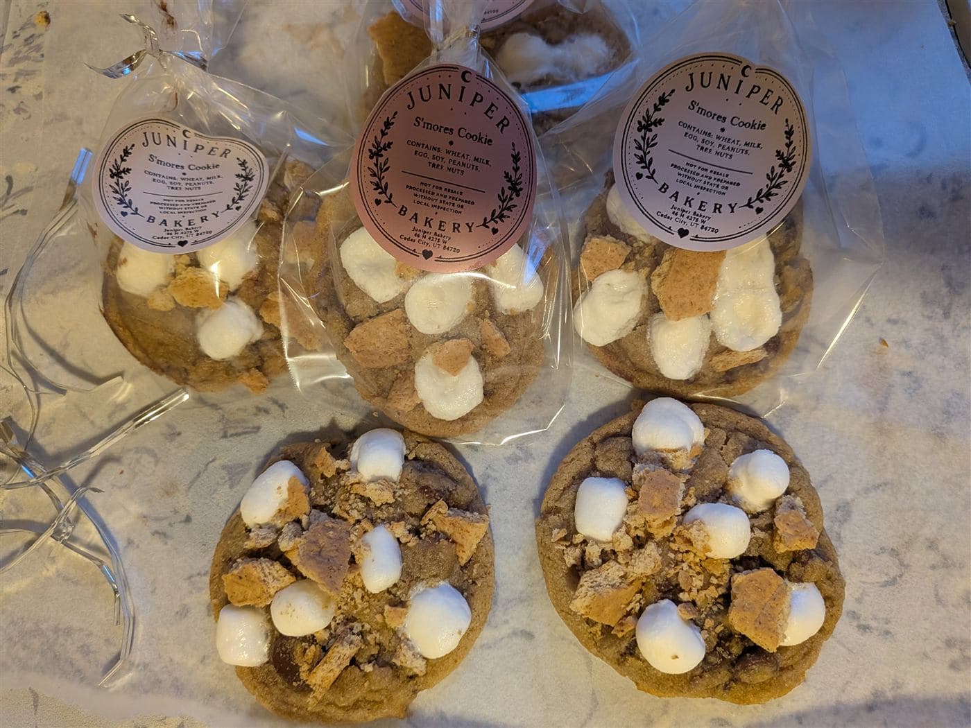 S'mores cookies baked and bagged