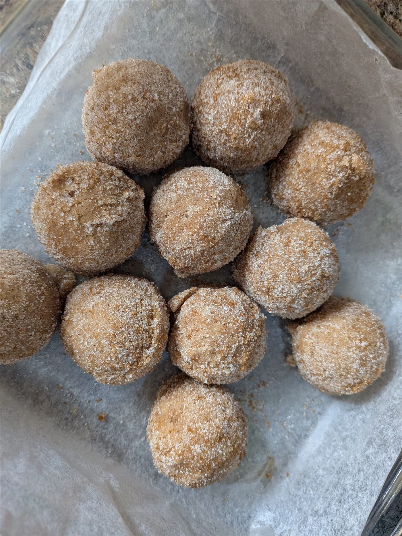 Cinnamon sugar cookie dough before baking
